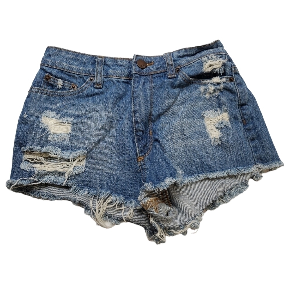 Bdg Cutoff Jean Shorts 27 High Rise Cheeky Distressed denim festival‎ Cowgirl